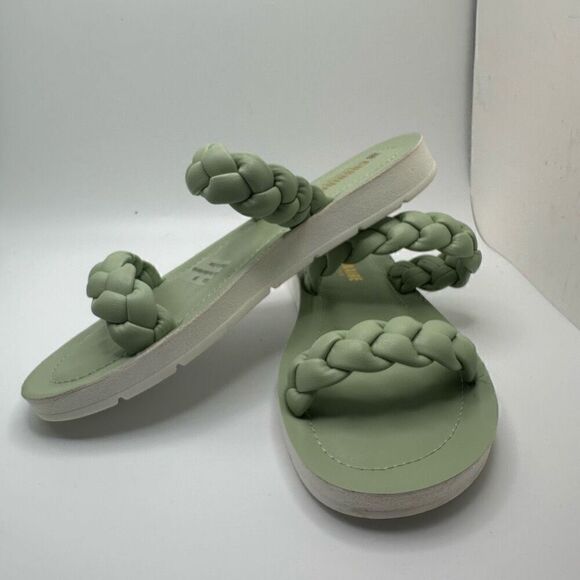 CUSHIONAIRE Women's braided slide sandal +Memory Foam 6 MINT - Picture 7 of 8